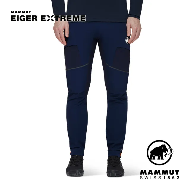 【Mammut 長毛象】Eiger Speed SO Hybrid Pants 極限艾格防風軟殼長褲 夜藍 男款 #1021-01150