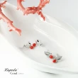 【大東山珠寶】可愛系列 天然全紅珊瑚耳環 自由遠大 925純銀(全紅珊瑚)