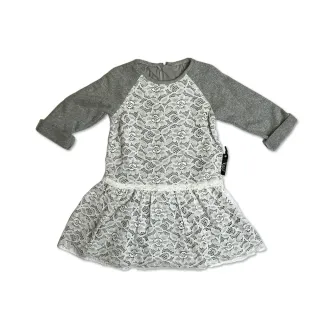 【mothercare】專櫃童裝 灰色蕾絲長袖洋裝(2-5歲)