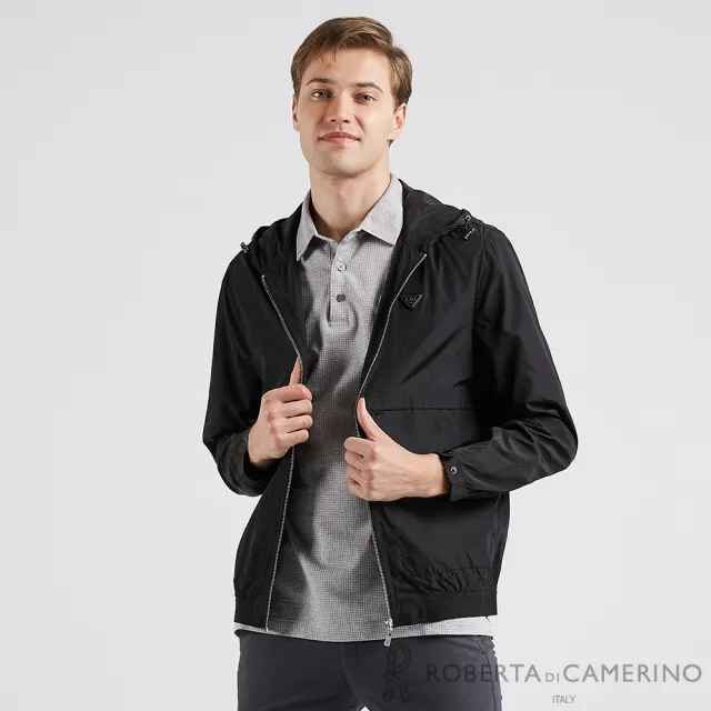 【ROBERTA諾貝達】男裝 韓國素材 休閒活力連帽夾克(黑)