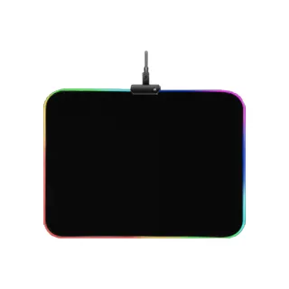 【Fili】標準款RGB彩虹光USB燈條電競布面滑鼠墊(電競/滑鼠/鍵盤/周邊/炫彩/發光)