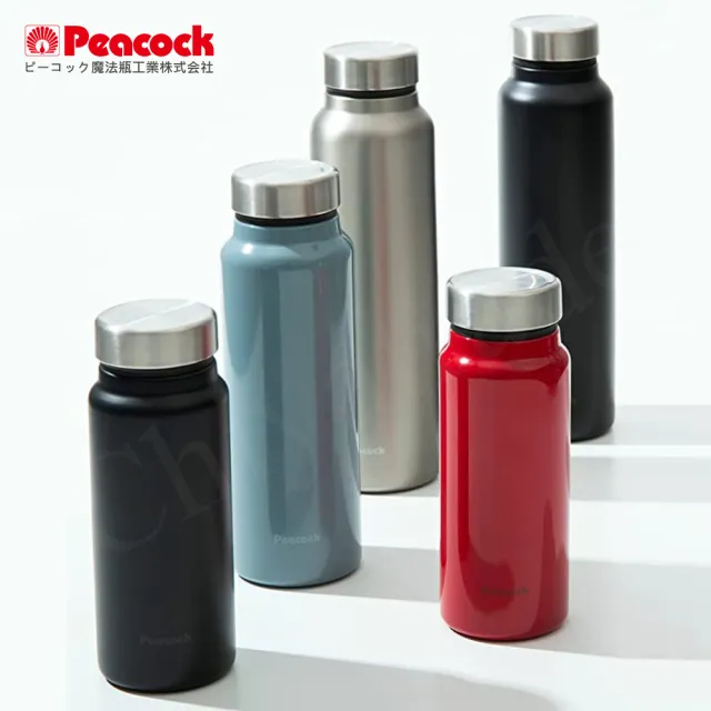 【Peacock 日本孔雀】商務休閒 不鏽鋼保冷保溫杯400ML-紅(輕量化設計)(保溫瓶)