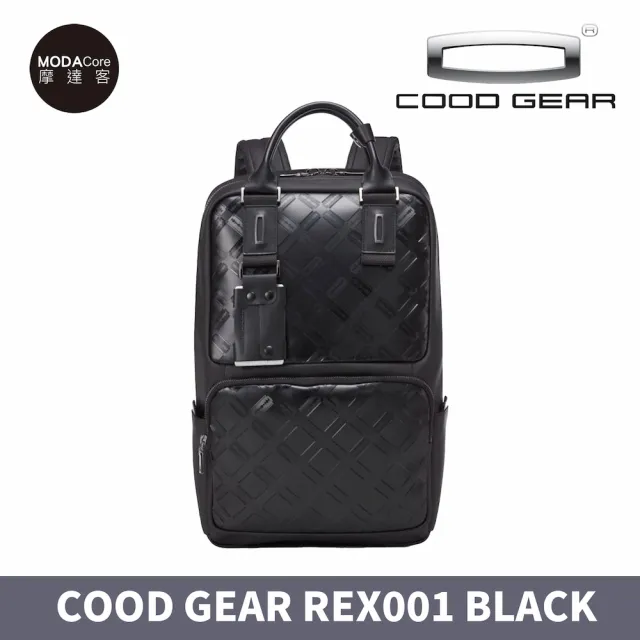 【摩達客】韓國進口COOD GEAR_REX001黑霧光刀刻紋頂級時尚商務雙邊後背包電腦包(防潑水/人體工學)