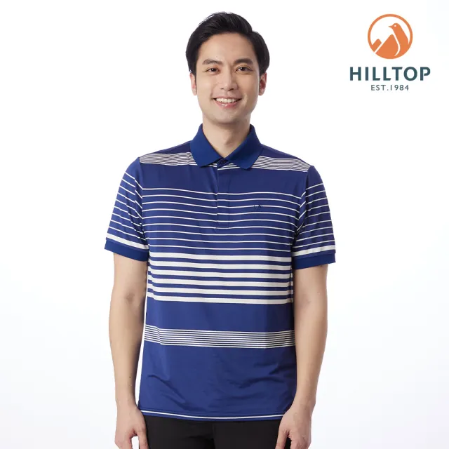 【Hilltop 山頂鳥】條紋ZISOFIT POLO衫 男款 藍|PS14XMK5ECEW