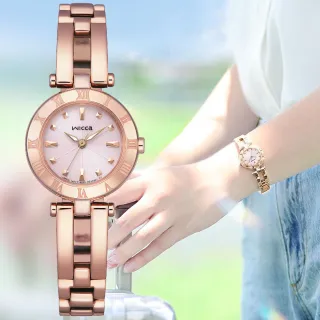 【CITIZEN 星辰】Wicca 廣告款 台灣限定款 太陽能女錶-玫瑰金x粉/24mm 手錶 母親節 禮物 送禮(KP2-621-93)