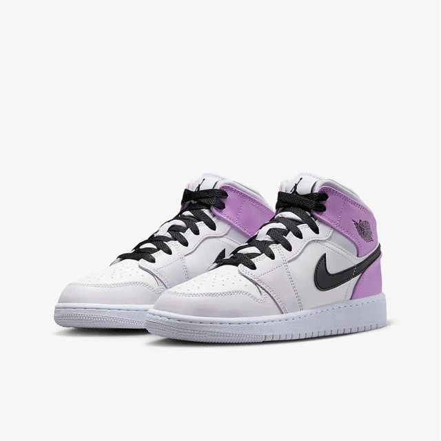 NIKE 耐吉 AIR JORDAN 1 MID Barely Grape GS 粉紫 女鞋 大童(DQ8423-501)