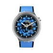 【SWATCH】金屬BIG BOLD系列手錶 BLUE DAZE 迷霧藍 男錶 女錶 手錶 瑞士錶 錶(47mm)