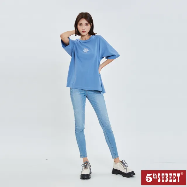 【5th STREET】雙11 女裝 牛仔褲 直筒褲 長褲 牛仔 淺藍(9A4742)