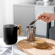 【HOLA】丹麥PO陶瓷泡茶杯附不銹鋼濾網350ml-黑