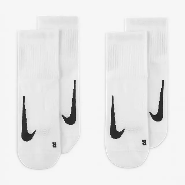 【NIKE 耐吉】襪子 過踝襪 短襪 運動襪 2雙組 U NK MLTPLIER ANKLE 144 白 SX7556-100