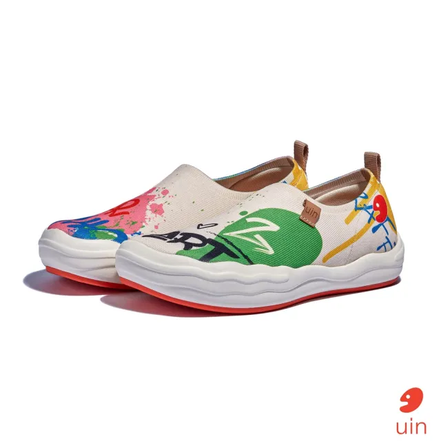 【uin】西班牙原創設計 女鞋 塗鴉青春2彩繪休閒鞋W1700800(彩繪)