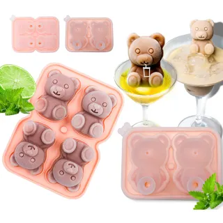 【YUNMI】3D立體小熊冰塊模具 製冰盒 矽膠製冰模具(冰塊磚盒 手工肥皂模具 副食品分裝盒 烘培模具)