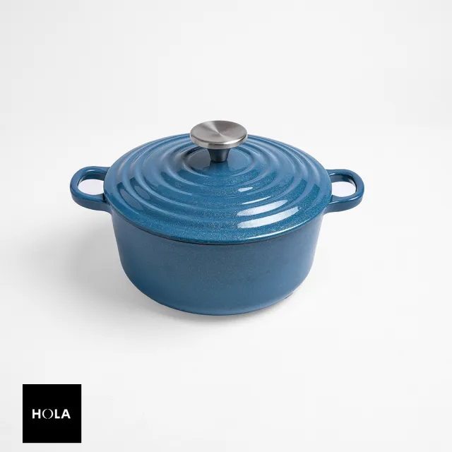 【HOLA】Amour亞莫鑄鐵琺瑯湯鍋20cm-閃耀藍