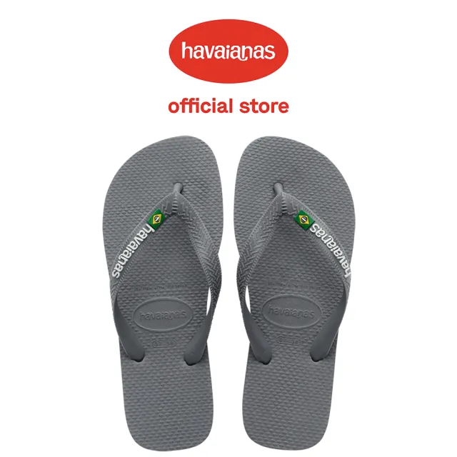 【havaianas 哈瓦仕】拖鞋 男鞋 女鞋 夾腳拖 國旗 Brasil Logo 銀灰色 4110850-5002U(哈瓦士)