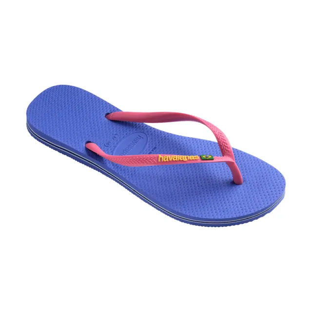 【havaianas 哈瓦仕】拖鞋女鞋 夾腳拖 國旗 Slim Brasil 藍色 4140713-3562U(哈瓦士)