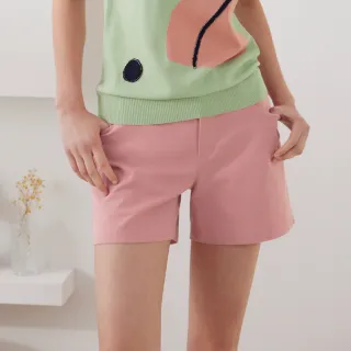 【ILEY 伊蕾】年輕感粉系牛仔短褲(粉色；M-XL；1232078553)