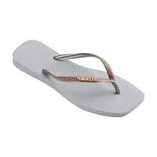 【havaianas 哈瓦仕】拖鞋 女鞋 夾腳拖 方形 漸層 Slim Square Glitter 灰白 4148102-3498W(哈瓦士)