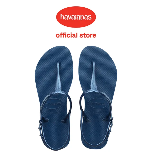 【havaianas 哈瓦仕】涼鞋 女鞋 拖鞋 夾腳拖 編織鞋帶 Twist 藍色 4144756-1803W(哈瓦士)