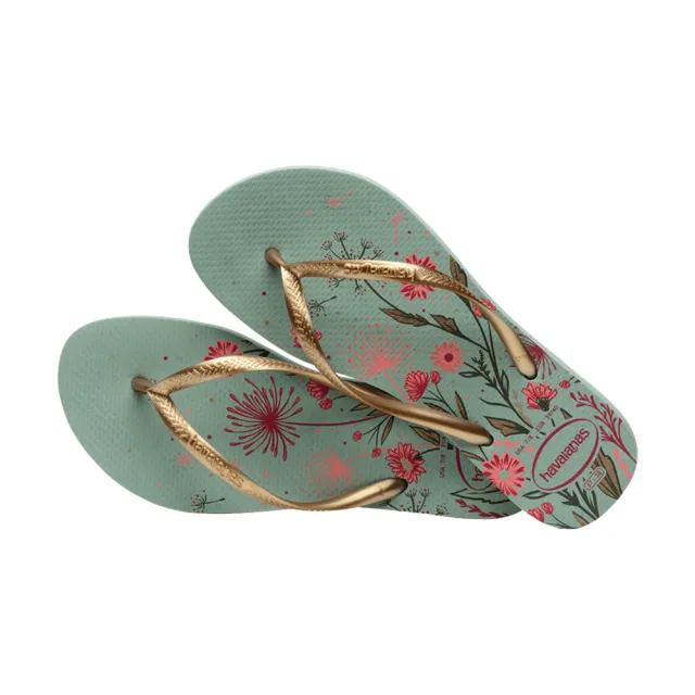 【havaianas 哈瓦仕】拖鞋 女鞋 夾腳拖 Slim Organic 綠色 4132823-1809W(哈瓦士)