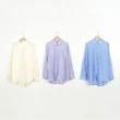 【Dailo】低調珠光超質感透膚長袖襯衫(藍 米 紫/魅力商品)