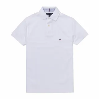 【Tommy Hilfiger】TOMMY 經典刺繡Logo短袖POLO衫 上衣-白色(平輸品/)