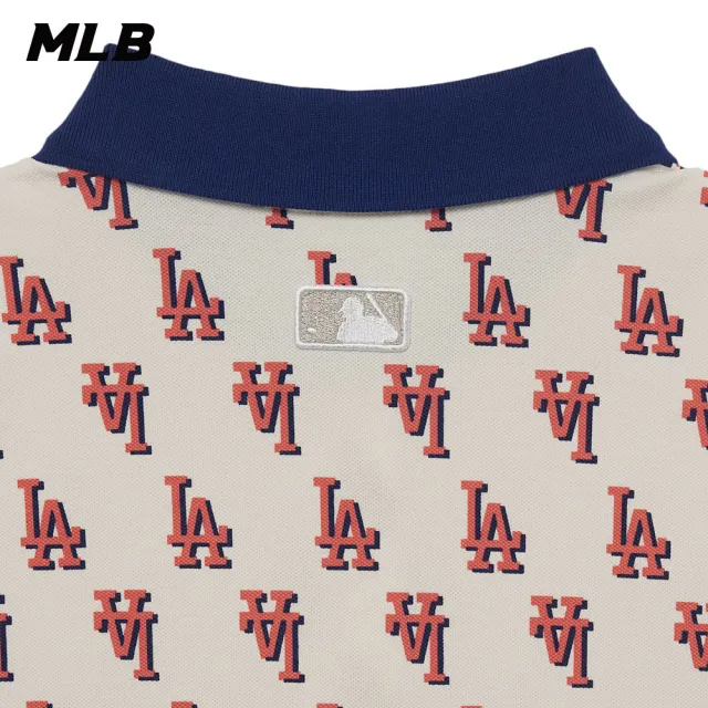 【MLB】女版短袖Polo衫 MONOGRAM系列 洛杉磯道奇隊(3FPQM0233-07CRS)