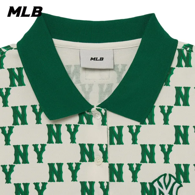 【MLB】女版短袖Polo衫 MONOGRAM系列 紐約洋基隊(3FPQM0233-50GNN)