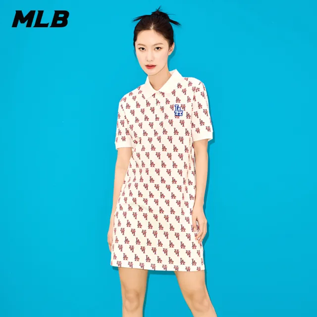 【MLB】連身裙 長版上衣 MONOGRAM系列 洛杉磯道奇隊(3FOPM0233-07CRS)