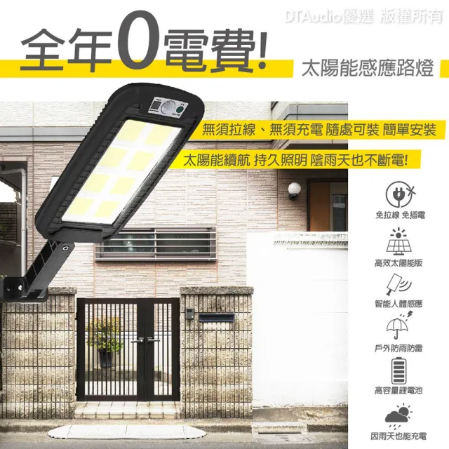 【聆翔】太陽能感應式路燈-8格240COB(感應燈 太陽能 戶外燈)