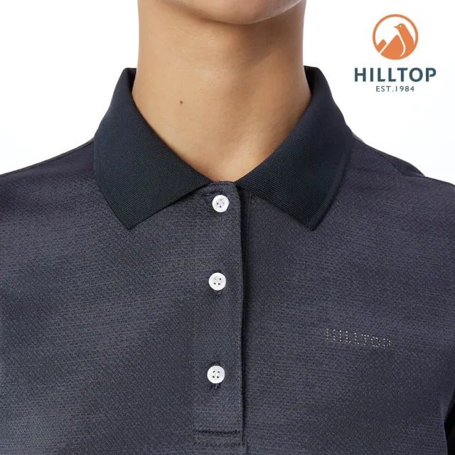 【Hilltop 山頂鳥】施華洛世奇燙鑽麻花POLO衫 女款 灰｜PS14XFJ3ECK0