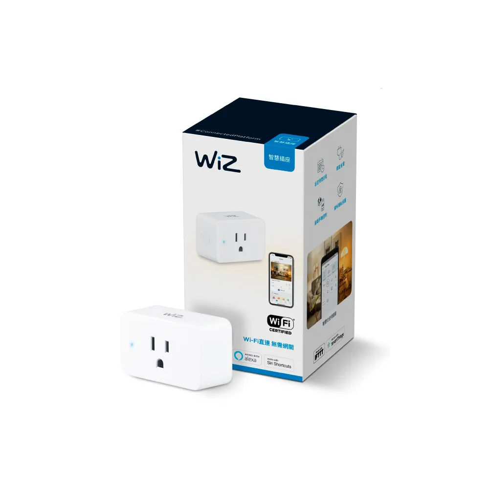 【Philips 飛利浦】Wi-Fi WiZ 智慧照明 智慧插座(PW05N)