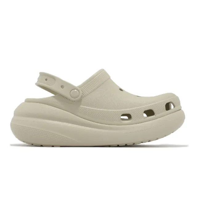 【Crocs】洞洞鞋 Classic Crush Clog 超厚底 男鞋 女鞋 奶茶 經典泡芙 卡駱馳(2075212Y2)