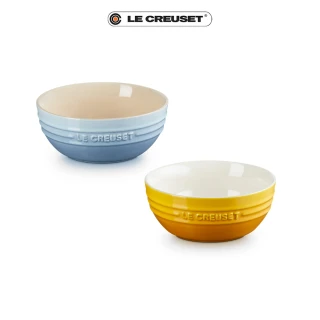 【Le Creuset】瓷器韓式湯碗14cm(海岸藍/杏桃黃)