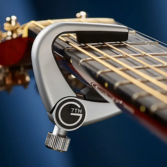 【G7th】Newport  古典吉他霧銀款移調夾(單手操作螺旋鎖定式)
