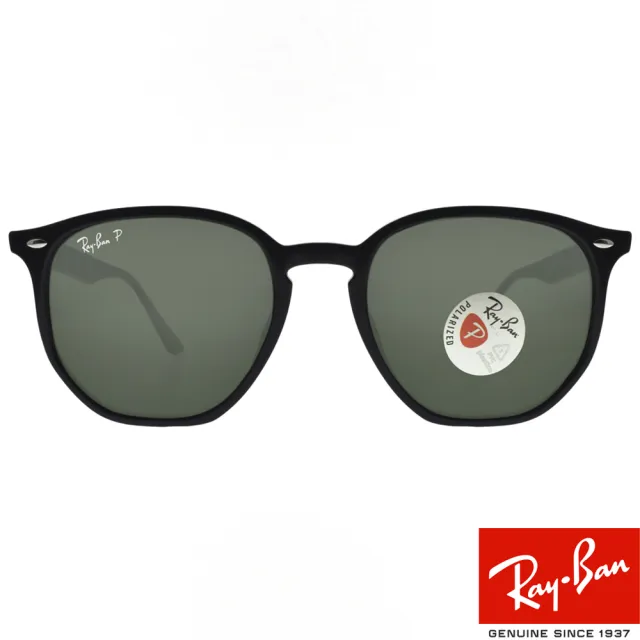 【RayBan 雷朋】六角形膠框 偏光太陽眼鏡(黑 綠鏡片#RB4306F 6019A-54mm)