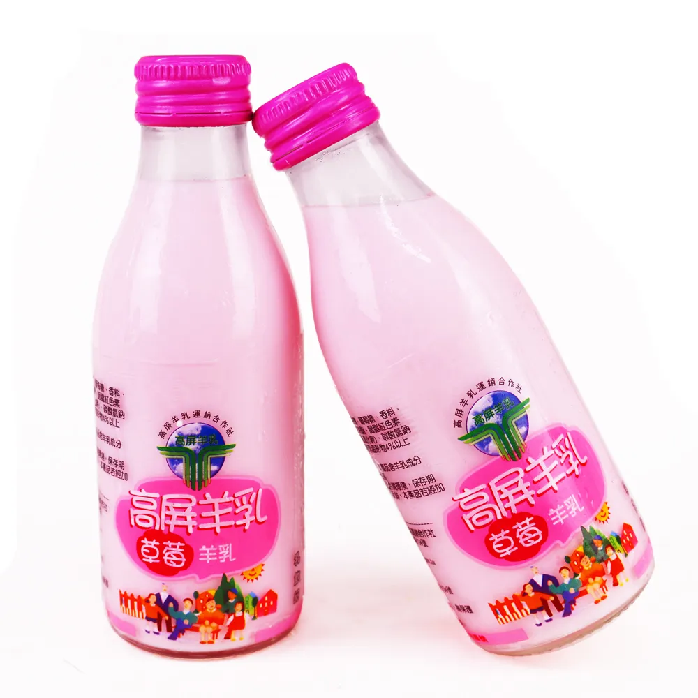 【高屏羊乳】6大認證SGS玻瓶草莓調味羊乳180mlx30瓶