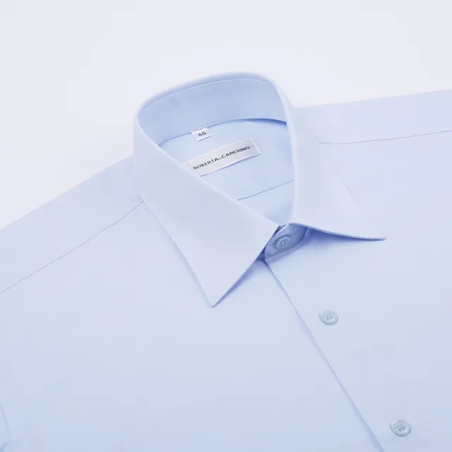 【ROBERTA 諾貝達】台灣製 上班族必備 速乾舒適短袖襯衫(藍)