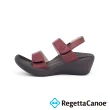 【RegettaCanoe】RegettaCanoe女士低坡跟後帶涼鞋 CJLW-5522(深紅色)