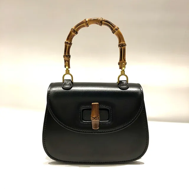 【巴黎精品】真牛皮側背包真皮包包單肩背包托特包手提包隨身女包包(側背竹節手柄a1ak54)