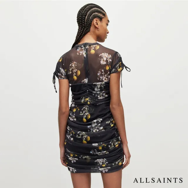 【ALLSAINTS】GIORGIA EUGENIA 貼身手繪花卉檸檬印花短洋裝 WD023Y(貼身版型)