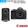 【Canon】EOS R50 + RF-S 18-45mm + RF-S 55-210mm 旅遊雙鏡組 超輕巧VLOG無反光鏡相機(公司貨)