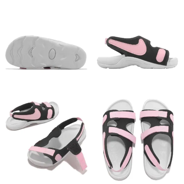 【NIKE 耐吉】涼鞋 Sunray Adjust 6 GS 童鞋 女鞋 大童鞋 黑 粉 魔鬼氈 小朋友(DX5544-001)