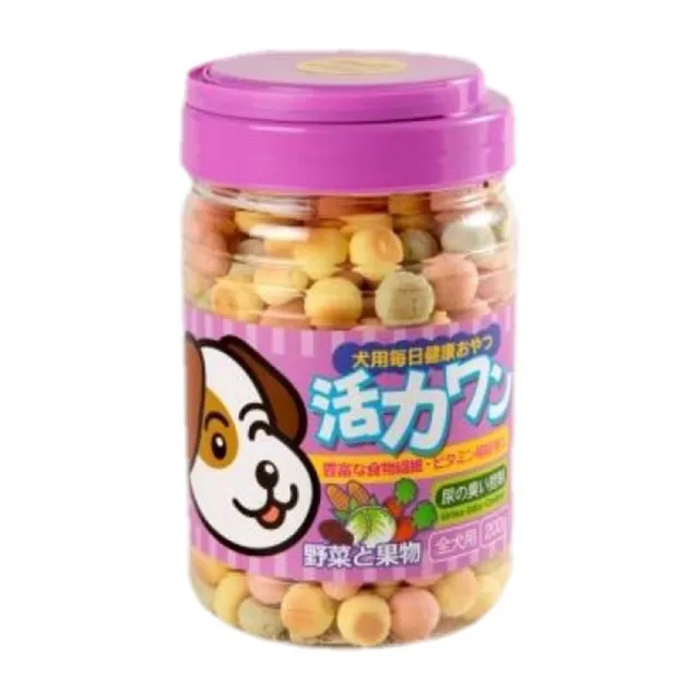 【Canary】活力汪 全犬種用消臭餅乾 200g(點心 零食 牛奶 起司 蔬菜 草莓 香蕉)