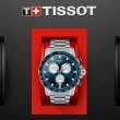 【TISSOT 天梭 官方授權】SUPERSPORT CHRONO 三眼計時腕錶 / 45.5mm 母親節 禮物(T1256171104100)