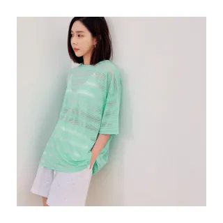 【OB 嚴選】簍空透視寬版短袖運動上衣 《KS1022》