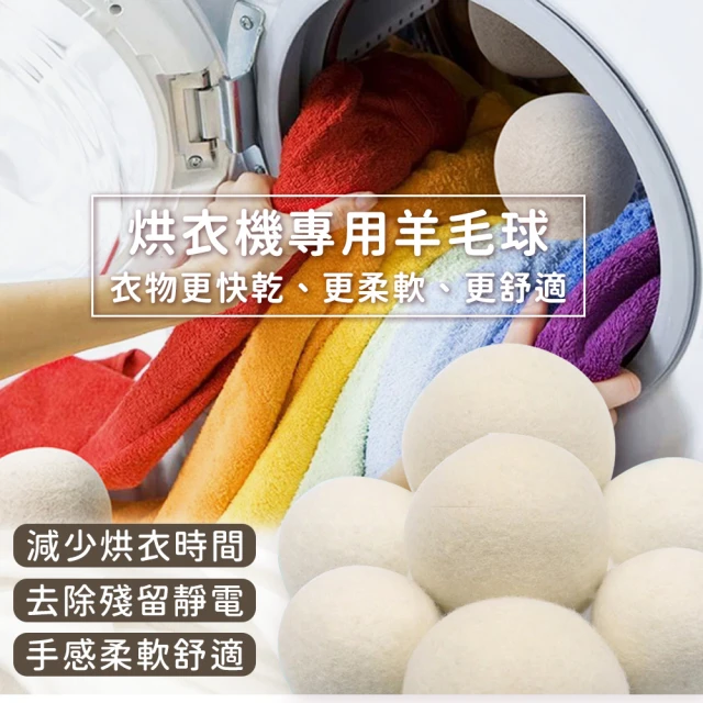 【EZlife】8CM烘衣防靜電羊毛球6顆組(附收納袋)