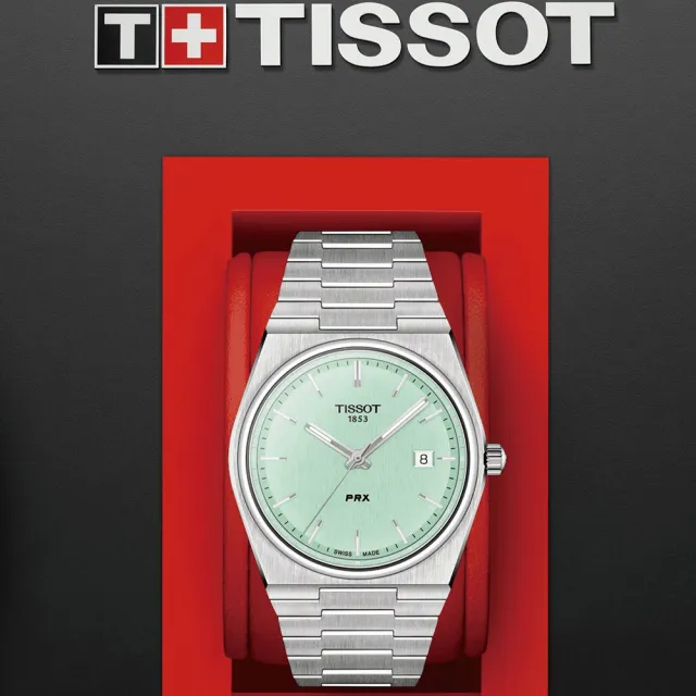 【TISSOT 天梭 官方授權】PRX系列 復古風酒桶型 簡約設計男錶  手錶(T1374101109101)