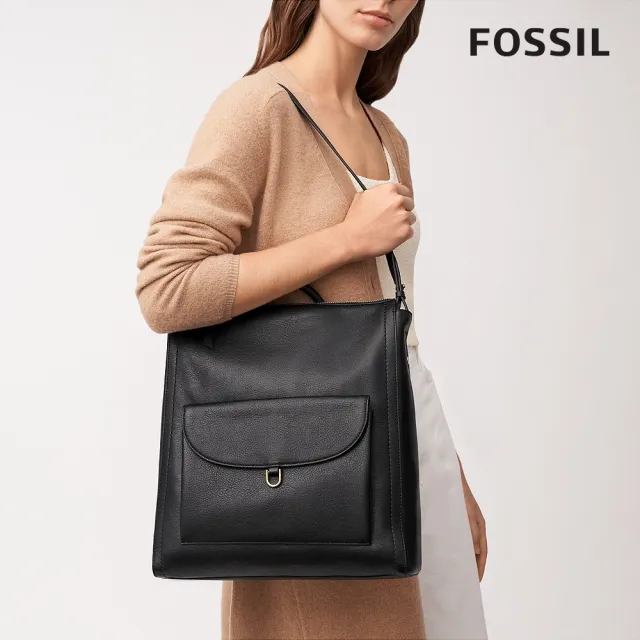 【FOSSIL 官方旗艦館】Parker 真皮後背包 -黑色 ZB1836001(可入16吋筆電)