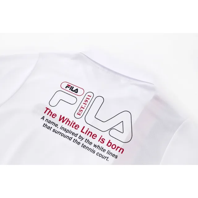 【FILA官方直營】KIDS 童吸濕排汗短袖POLO衫-白色(1POX-4420-WT)