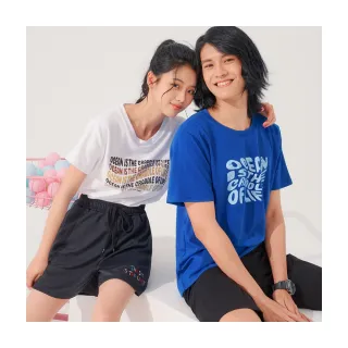 【OB 嚴選】情侶系列美國棉快乾文字印花T恤男 《KL1349》